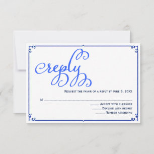 Carte de réponse de mariage en calligraphie Winter