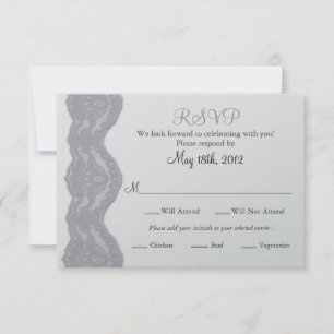 Carte de réponse de mariage en dentelle