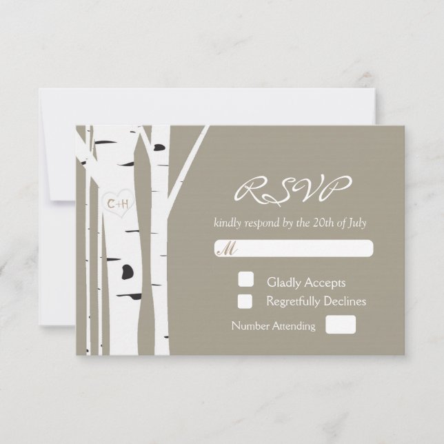 Carte de réponse de mariage en forme de cœur sculp (Devant)
