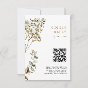 Carte de réponse de mariage en herbe des Pampas Bo