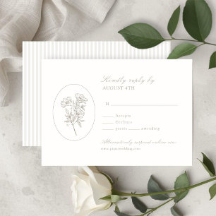 Carte de réponse de mariage en ivoire blanc   Rayu
