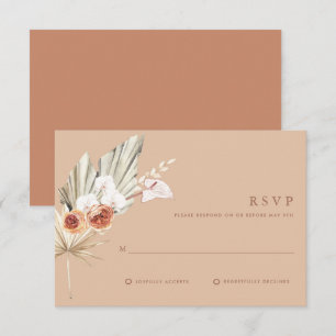 Carte de réponse de mariage en terre cuite florale