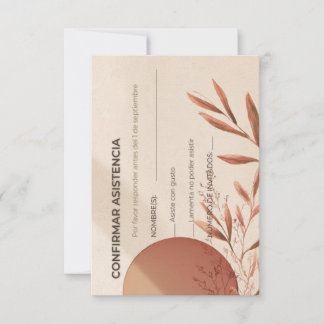 Carte de réponse de mariage espagnol Arch Terracot