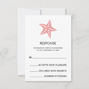 Carte de réponse de mariage étoile de mer minimali