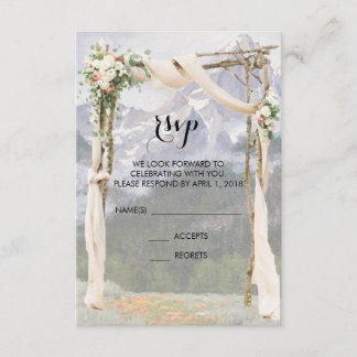 Carte de réponse de mariage extérieur au parc Moun