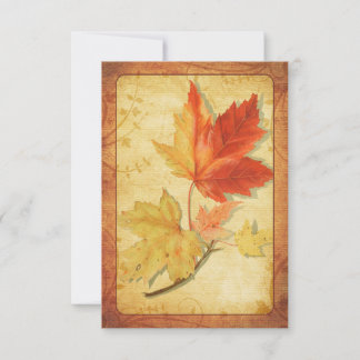 Carte de réponse de mariage Feuilles d'automne (Ca