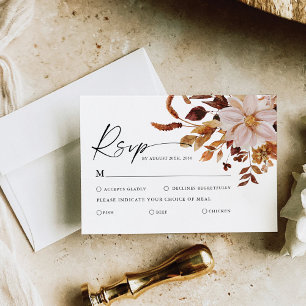 Carte de réponse de mariage Feuilles d'automne rus