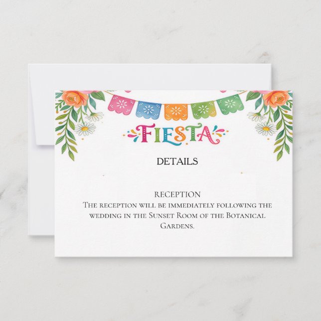 Carte de réponse de mariage Fiesta  (Devant)