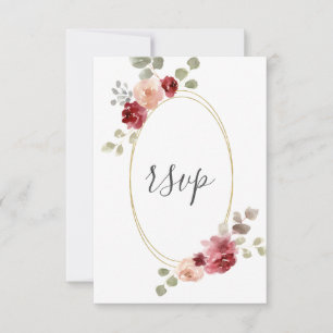 Carte de réponse de mariage fleur de Bourgogne géo