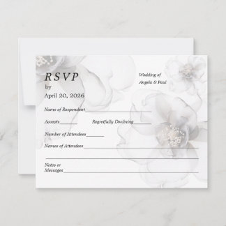 Carte de réponse de mariage Fleurs douces