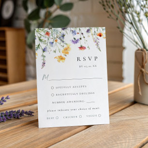 Carte de réponse de mariage floral aquarelle vibra