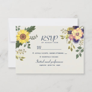 Carte de réponse de mariage floral botanique