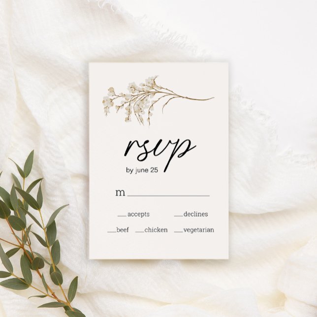 Carte de réponse de mariage floral botanique vinta (Créateur téléchargé)