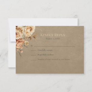 Carte de réponse de mariage floral sorcière de la 