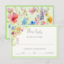Carte de réponse de mariage floral Summer Blooms