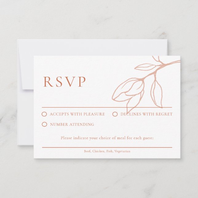 Carte de réponse de mariage florale Boho en terre  (Devant)