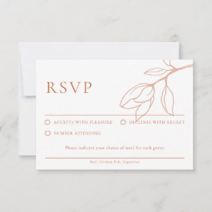 Carte de réponse de mariage florale Boho en terre