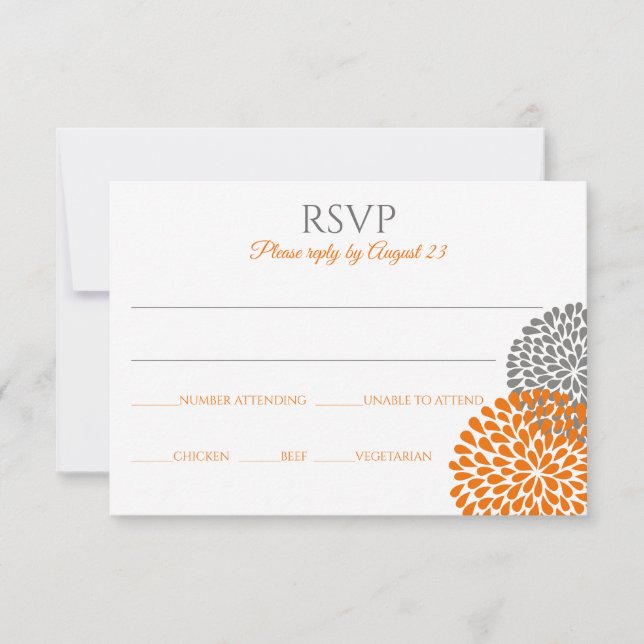 Carte de réponse de mariage florale / Carte postal (Devant)