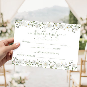 Carte de réponse de mariage florale d'eucalyptus à