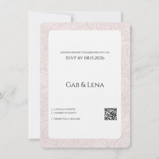 Carte de réponse de mariage florale Elegant Peony