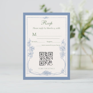 Carte de réponse de mariage florale française élég