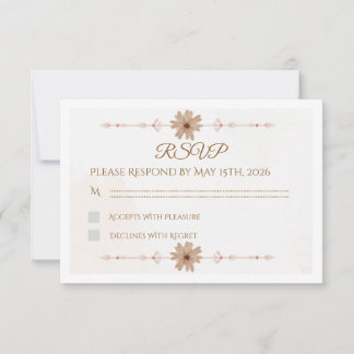 Carte de réponse de mariage florale personnalisée