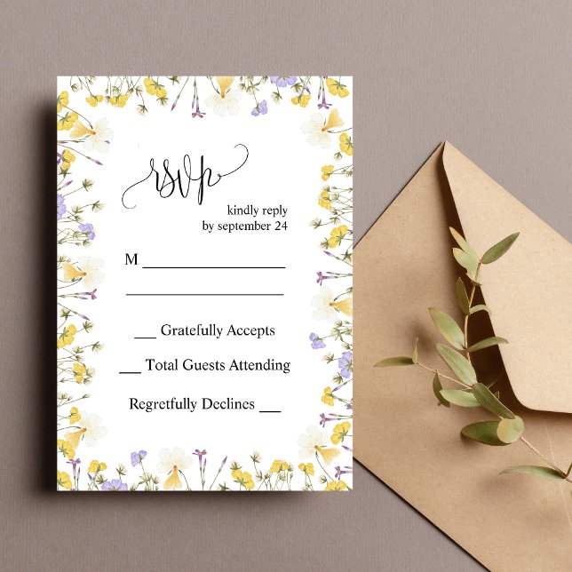 Carte de réponse de mariage florale rustique perso (Personalized rustic floral RSVP card captures responses with warm charm and ease.)