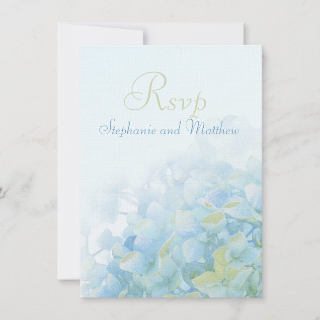 Carte de réponse de mariage formel floral Hortensi (Devant)