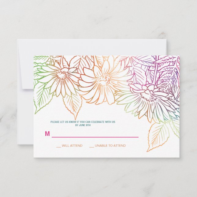 Carte de réponse de mariage Gerbera (Devant)