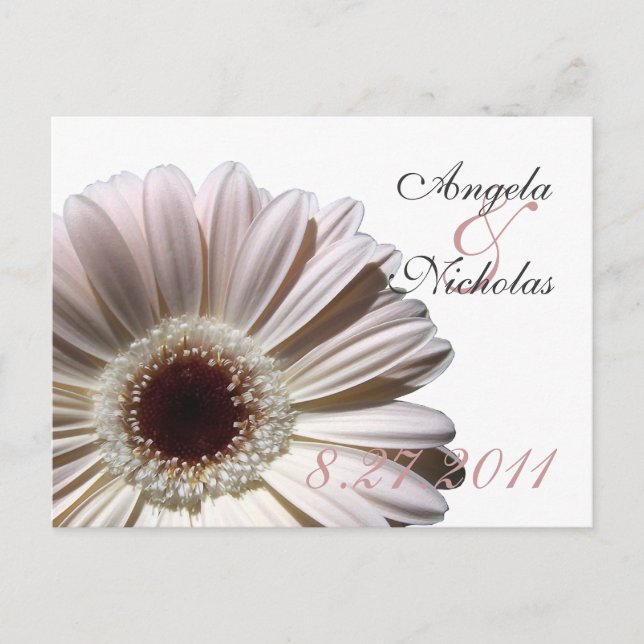 Carte de réponse de mariage / Gerbera Daisy (Devant)