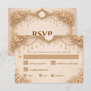 Carte de réponse de mariage gothique élégante en i