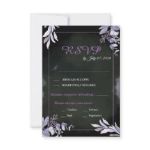 Carte de réponse de mariage gothique florale lavan