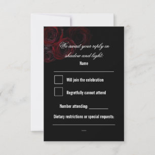 Carte de réponse de mariage gothique Romantique
