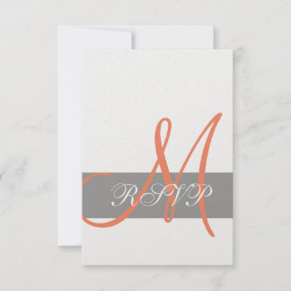 Carte de réponse de mariage gris orange | Noms de