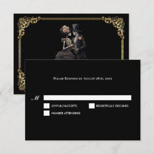 Carte de réponse de mariage Halloween gothique som