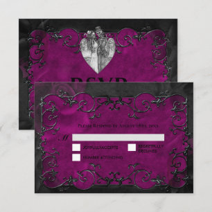 Carte de réponse de mariage Halloween gothique som