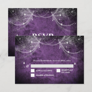 Carte de réponse de mariage Halloween gothique som
