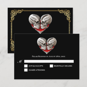 Carte de réponse de mariage Halloween gothique som