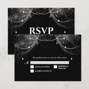 Carte de réponse de mariage Halloween gothique som