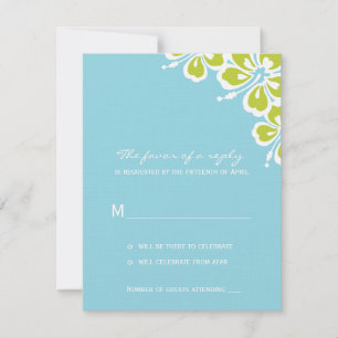 Carte de réponse de mariage Hibiscus Delight - Ble
