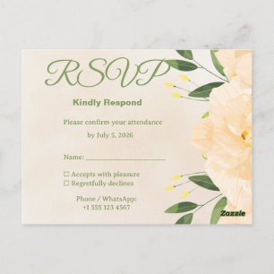 Carte de réponse de mariage islamique Invitation