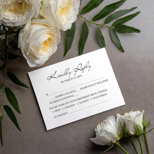 Carte de réponse de mariage Joie et Plaisir (Créateur téléchargé)