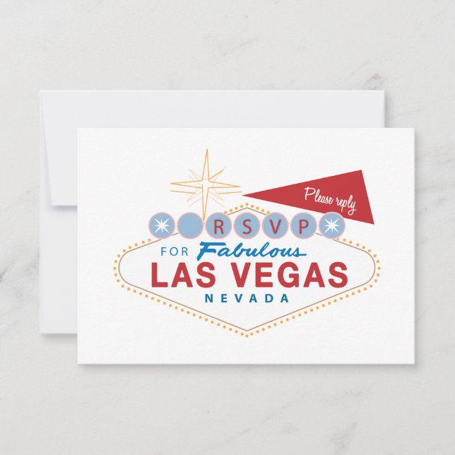Carte de réponse de mariage Las Vegas RSVP | (Devant)