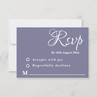 Carte de réponse de mariage lavande poussiéreuse