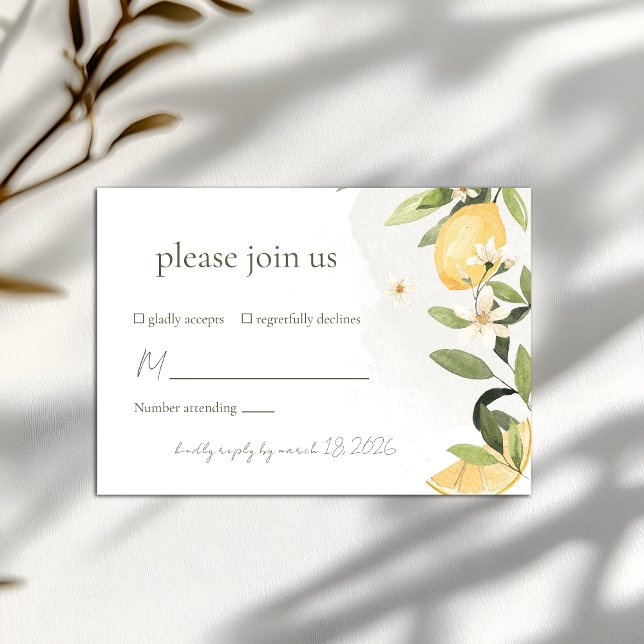 Carte de réponse de mariage Lemon Garden (Créateur téléchargé)