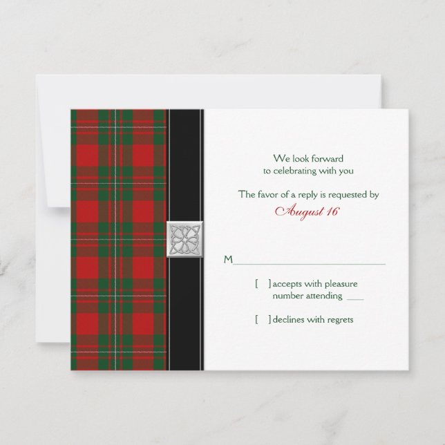 Carte de réponse de mariage MacGregor Tartan (Devant)