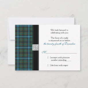 Carte de réponse de mariage MacRae Ancien Tartan d