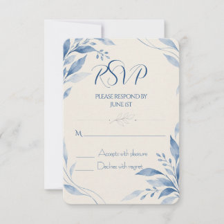 Carte de réponse de mariage méditerranéen à l'aqua