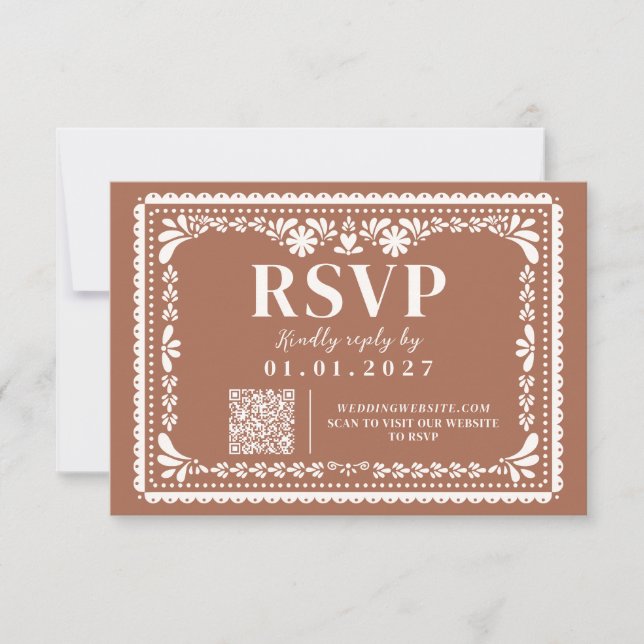 Carte de réponse de mariage mexicain neutre Papel  (Devant)
