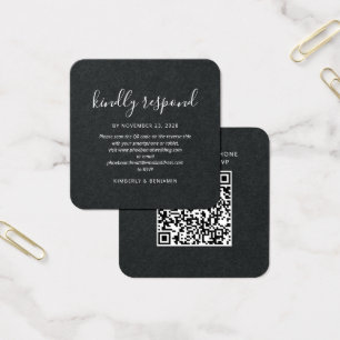 Carte de réponse de mariage miniature avec QR Code